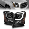Picture of ANZO 15-17 GMC Yukon/Yukon XL Projector Headlights Black Housing/Clear Lens (w/ Light Bars)