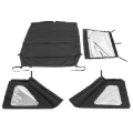 Picture of Rugged Ridge 2018+ Jeep Wrangler JLU 4 Dr Black Diamond Stitch Cloth Voyager Top (Tinted)