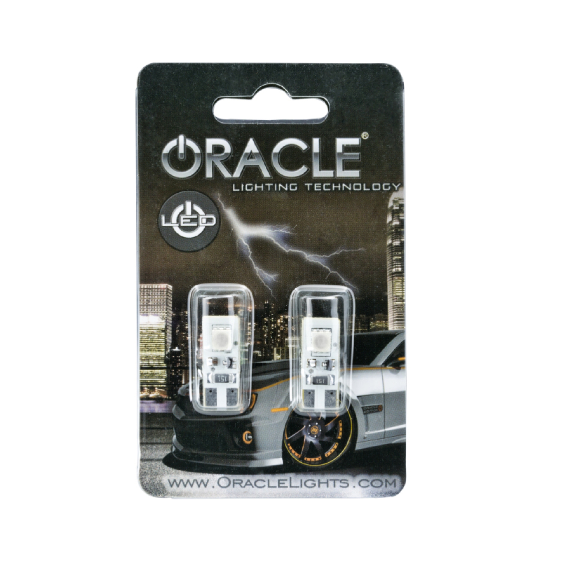 Picture of Oracle T10 2 LED 3 Chip Flank Bulb (Pair) - Red