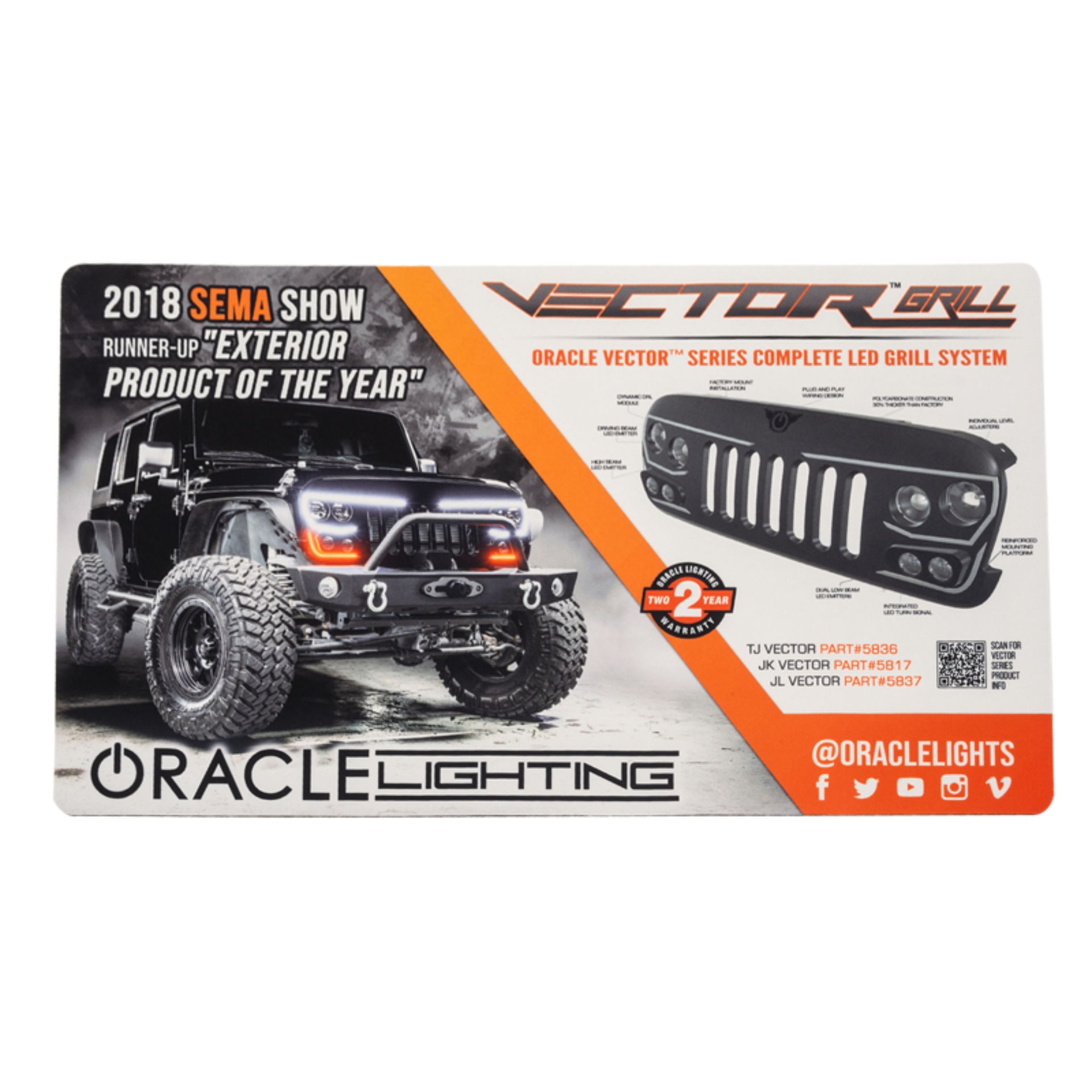 Picture of Oracle Neoprene Counter Mat 24in x 14in - Vector Grille Design 1