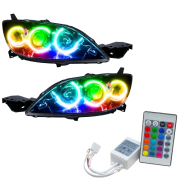 Picture of Oracle 04-09 Mazda 3 SMD HL - Hatchback - Halogen Style - ColorSHIFT w/ Simple Controller