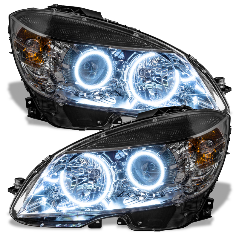 Picture of Oracle 08-11 Mercedes Benz C-Class Pre-Assembled Headlights - Chrome Housing - White