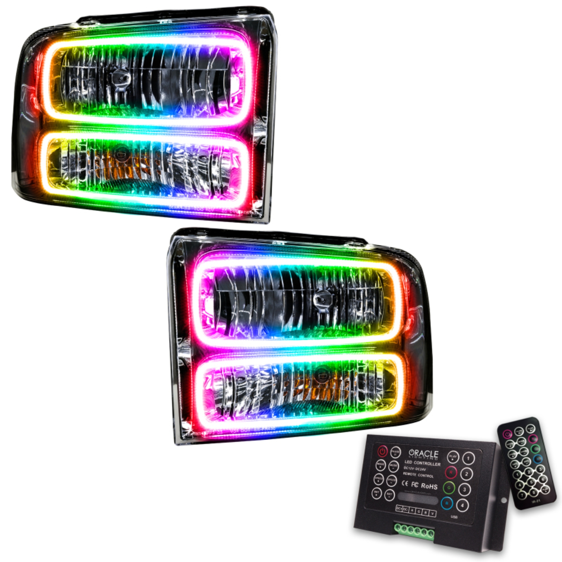 Picture of Oracle 05 Ford Excursion SMD HL - Chrome - ColorSHIFT w/ 2.0 Controller