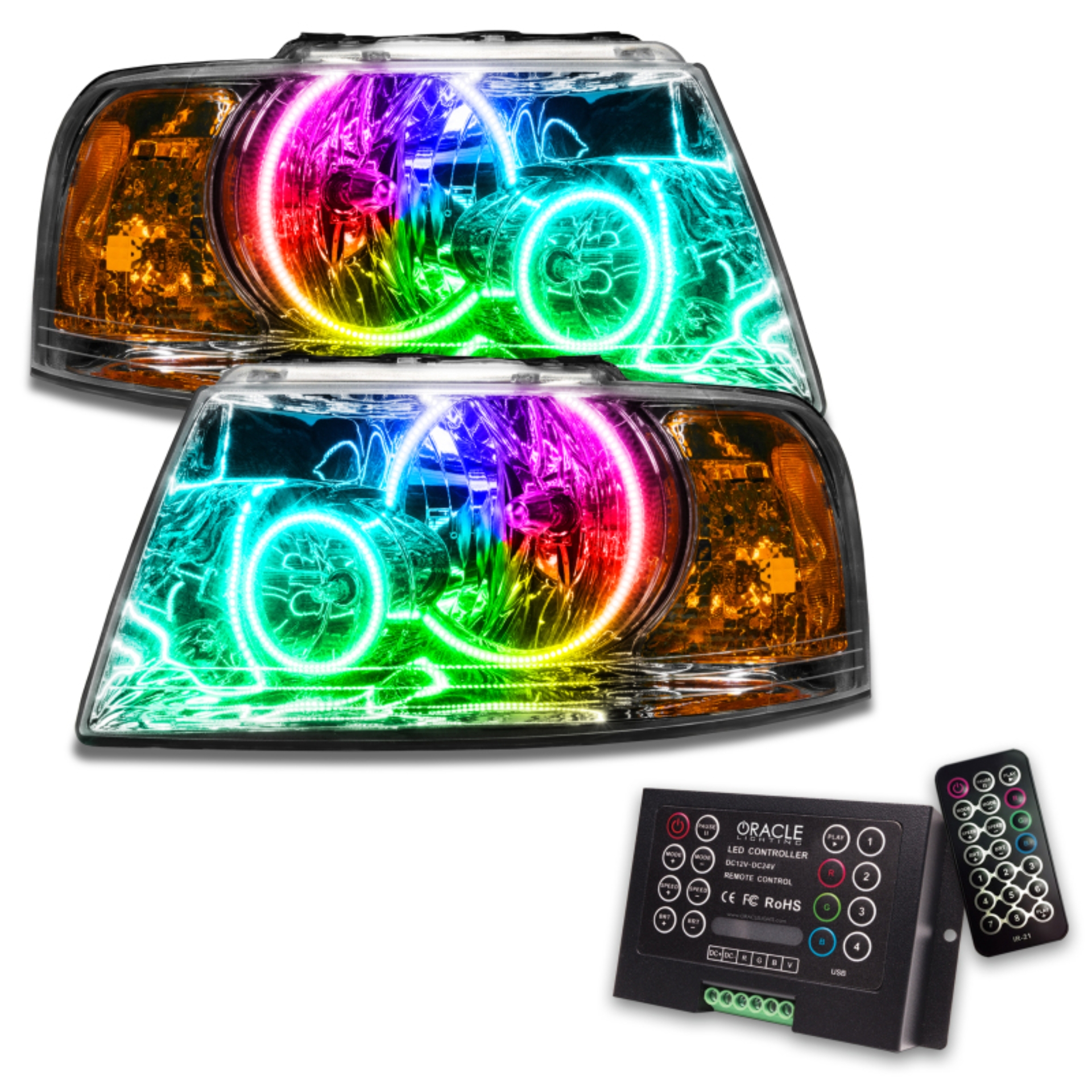 Picture of Oracle 03-06 Ford Expedition SMD HL - Chrome - ColorSHIFT w/ 2.0 Controller