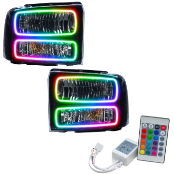 Picture of Oracle 05-07 Ford F-250/350 SMD HL - Black - ColorSHIFT w/ Simple Controller