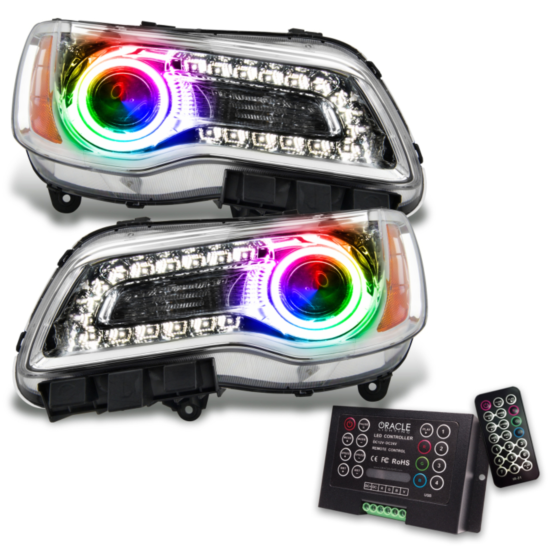 Picture of Oracle 11-14 Chrysler 300C SMD HL - Chrome - NON HID - ColorSHIFT w/ 2.0 Controller