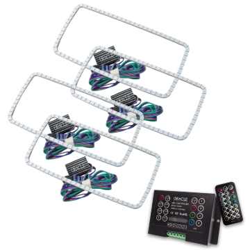 Picture of Oracle GMC Sierra 07-13 Halo Kit (New Square Ring Design) - ColorSHIFT w/ 2.0 Controller