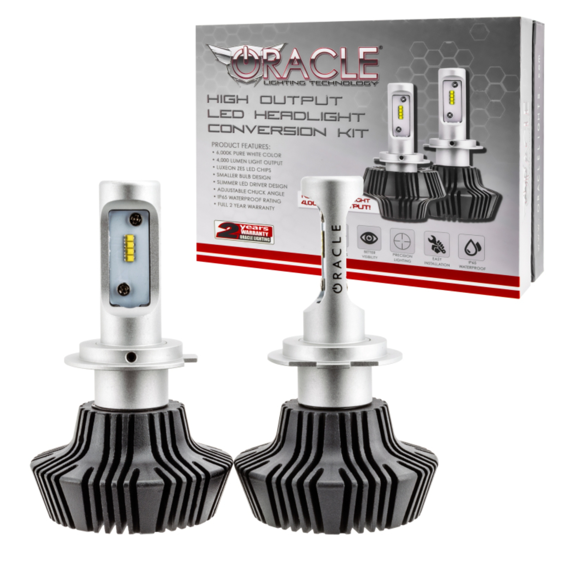 Picture of Oracle H7 4000 Lumen LED Headlight Bulbs (Pair) - 6000K