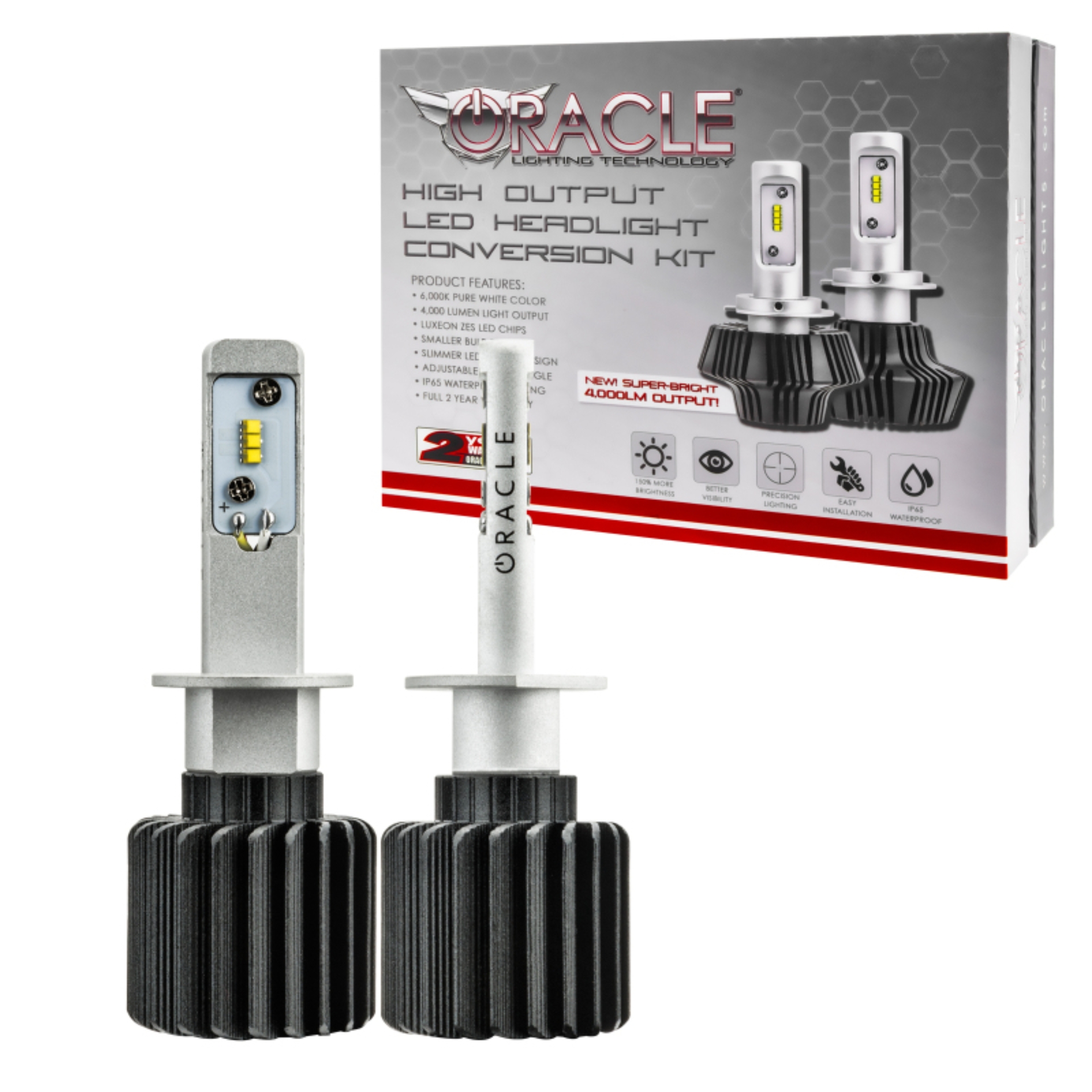 Picture of Oracle H1 4000 Lumen LED Headlight Bulbs (Pair) - 6000K
