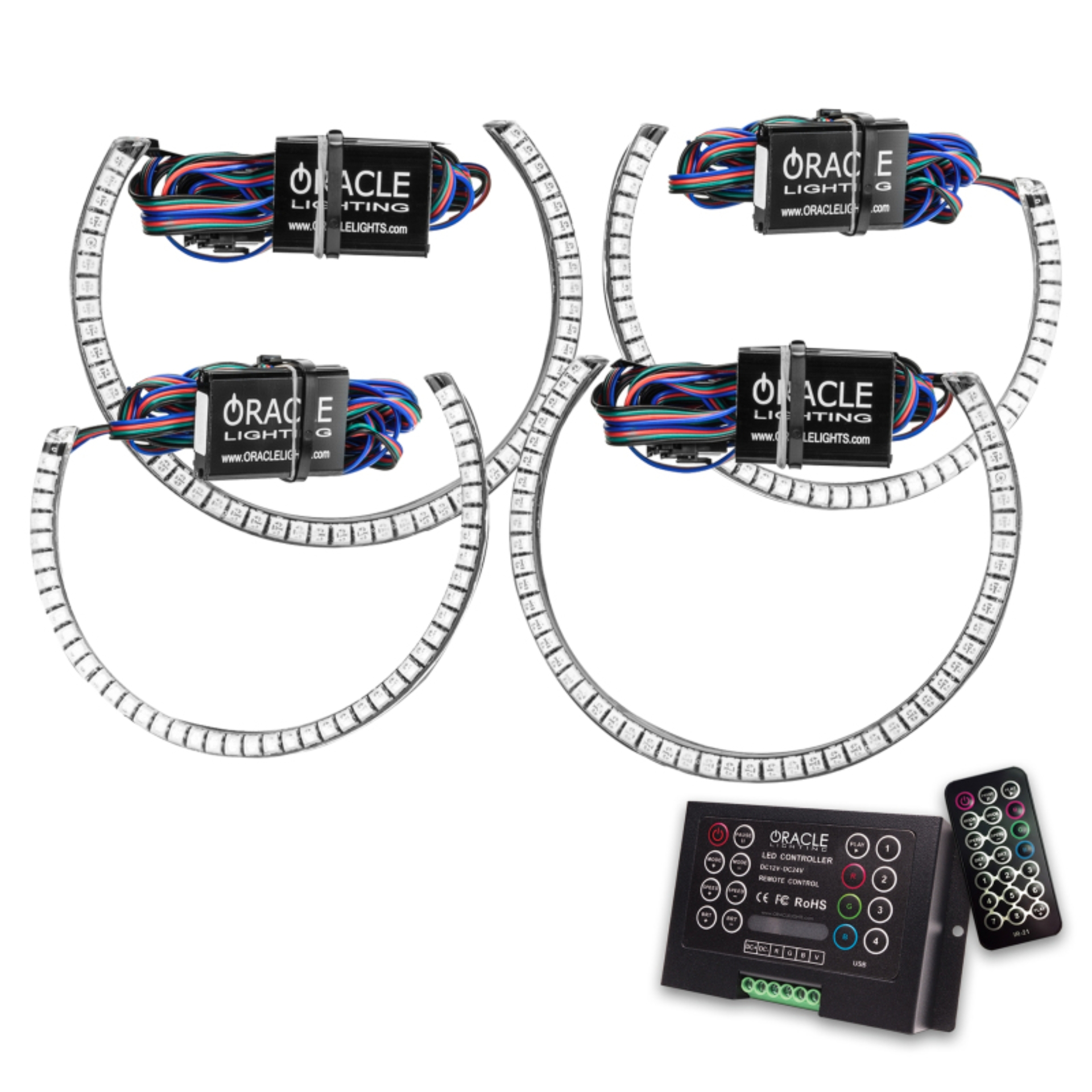 Picture of Oracle Dodge Challenger 15-21 LED Waterproof Halo Kit - ColorSHIFT w/ 2.0 Controller