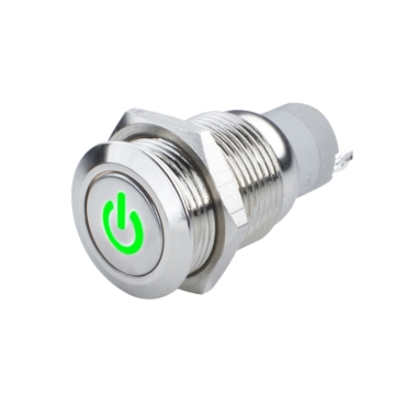 Picture of Oracle Pre-Wired Power Symbol Momentary Flush Mount LED Switch - Green