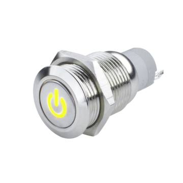 Picture of Oracle Pre-Wired Power Symbol Momentary Flush Mount LED Switch - Yellow
