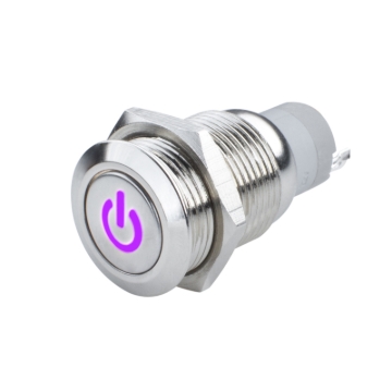 Picture of Oracle Pre-Wired Power Symbol Momentary Flush Mount LED Switch - UV/Purple