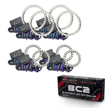 Picture of Oracle Vector Jeep Wrangler JK Grille Halo Kit - ColorSHIFT w/ BC1 Controller
