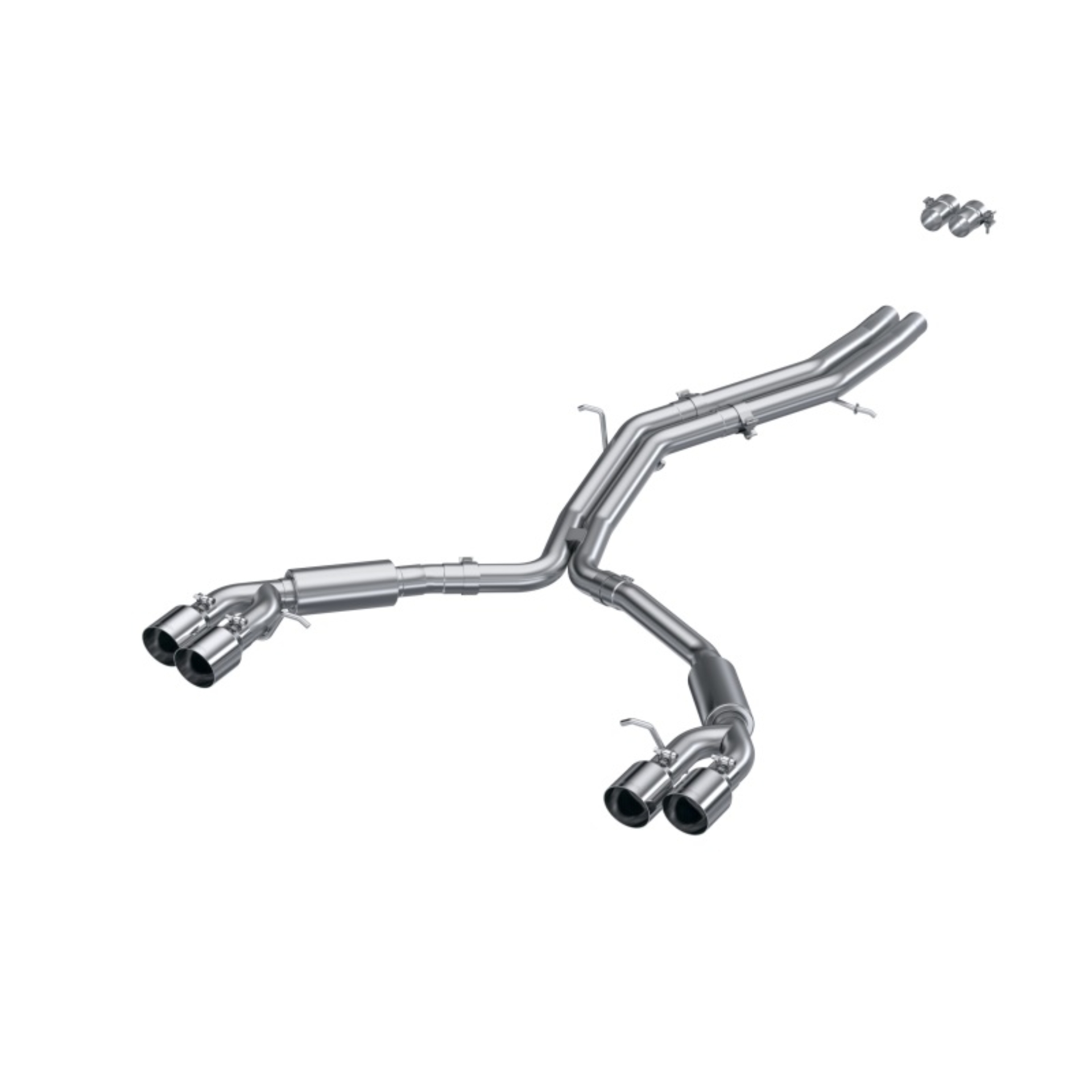 Picture of MBRP 18-21 Audi S5 Coupe/S4 Sedan T304 SS 2.5in Cat-Back Quad Rear Exit Exhaust - SS Tips