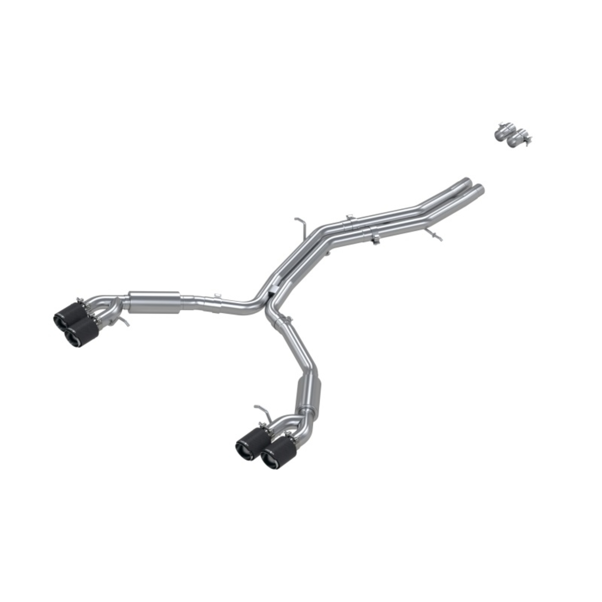 Picture of MBRP 18-21 Audi S5 Coupe/S4 Sedan T304 SS 2.5in Cat-Back Quad Rear Exit Exhaust - Carbon Fiber Tips