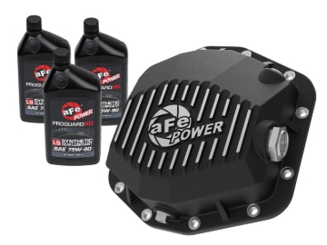 Picture of aFe POWER 2021 Ford Bronco w/ Dana M220 Diff Cover w/ Gear Oil Black Street Series w/ Machined Fins