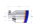 Picture of MBRP Burnt End Tip 2.5 ID 4 ID Out 6.5 length Single Wall Angle Cut 304 Stainless Steel