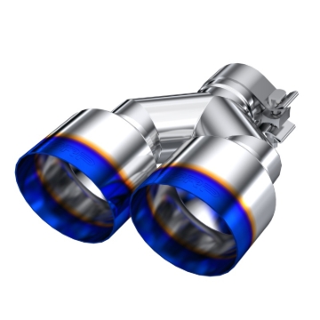Picture of MBRP Burnt End Tip 2.5 ID Dual 4 OD Out 9.55 length Single wall 304 Stainless Steel Pass Side