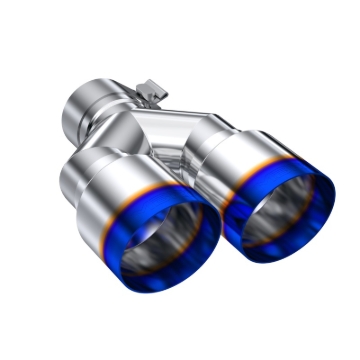 Picture of MBRP Burnt End Tip 2.5 ID, Dual 3.5 OD Out, 9.5 length, Single wall 304 Stainless Steel