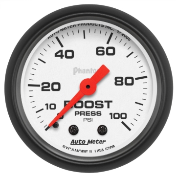Picture of Autometer Phantom 2 1/16in 100psi Mechanical Boost Gauge