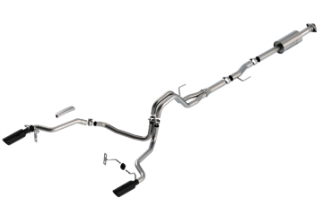 Picture of Borla F-150 2021 2.7L/3.5L 4dr CC SB EC STB Lar/KingR/Plnum/LTD 3/2.25 SRE CB S-Type BLK CHR Tips