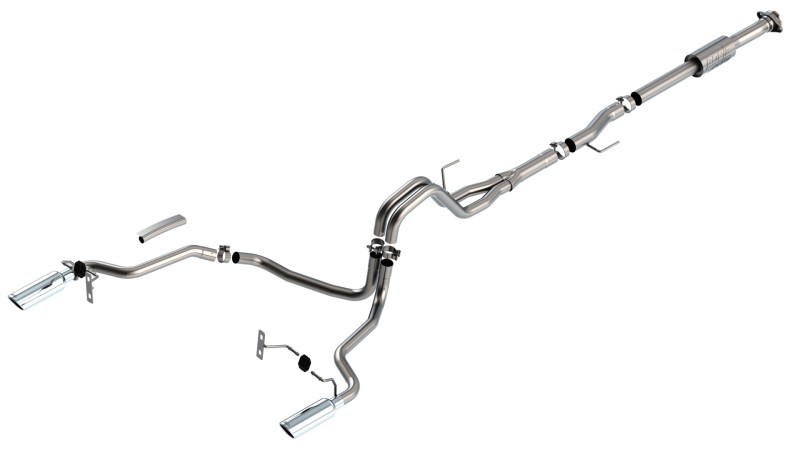 Picture of Borla F-150 2021 2.7L/3.5L 2/4wd 4dr CC SB EC STB Lari/King R/Plinum/LTD 3/2.25 Cat-Back AK CHR Tips