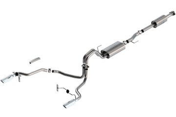 Picture of Borla F-150 2021 3.3L CC SB EC STB XL/XLT/Lariat/KR/Plnm/LTD 3/2.25 SRE Cat-Back ATAK Chrome Tips