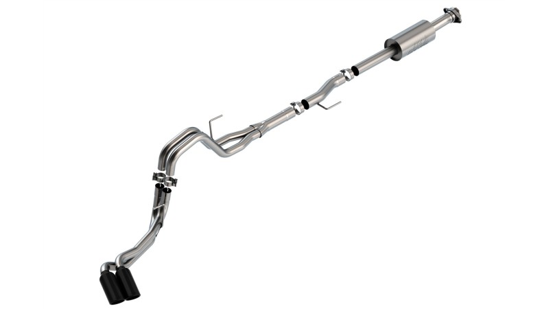Picture of Borla F-150 2021 2.7L/3.5L 4dr CC SB EC STB Lar/KingR/Plnm/LTD 3/2.25 DSE CB S-Type BLK CHR Tips