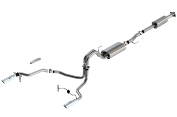 Picture of Borla F-150 2021 3.3L CC SB EC STB XL/XLT/Lariat/KR/Plnm/LTD 3/2.25 SRE Cat-Back S-Type Chrome Tips
