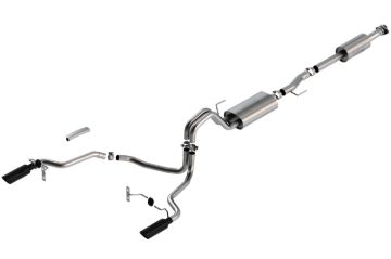 Picture of Borla F-150 2021 3.3L CC SB EC STB XL/XLT/Lariat/KR/Plnm/LTD 3/2.25 SRE Cat-Back ATAK Black CHR Tips