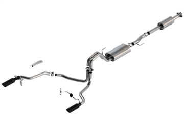 Picture of Borla F-150 2021 3.3L CC SB EC STB XL/XLT/Lariat/KR/Plnm/LTD 3/2.25 SRE Cat-Back S-Type BLK CHR Tips