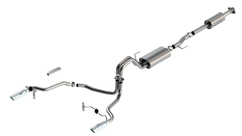 Picture of Borla F-150 2021 3.3L CC SB EC STB XL/XLT/Lariat/KR/Plnm/LTD 3/2.25 SRE Cat-Back S-Type Chrome Tips