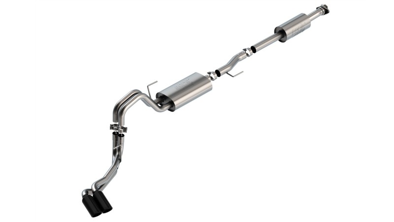 Picture of Borla F-150 2021 3.3L CC SB EC STB XL/XLT/Lariat/KR/Plnm/LTD 3/2.25 DSE Cat-Back ATAK Black CHR Tips