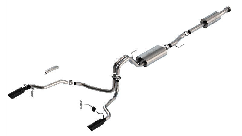 Picture of Borla F-150 2021 3.3L CC SB EC STB XL/XLT/Lariat/KR/Plnm/LTD 3/2.25 SRE Cat-Back ATAK Black CHR Tips