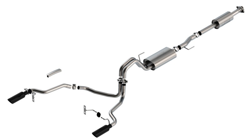 Picture of Borla F-150 2021 3.3L CC SB EC STB XL/XLT/Lariat/KR/Plnm/LTD 3/2.25 SRE Cat-Back S-Type BLK CHR Tips
