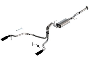 Picture of Borla F-150 2021 5.0L 2dr RC SB (122.8 WB) XL/XLT 3/2.25 SRE Cat-Back S-Type Black Chrome Tips