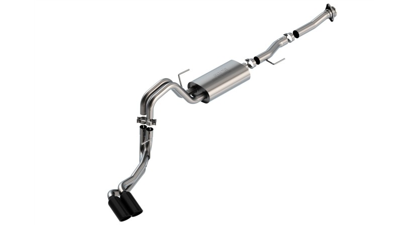Picture of Borla F-150 2021 5.0L 2dr RC SB (122.8 WB) XL/XLT 3/2.25 DSE Cat-Back S-Type Black Chrome Tips