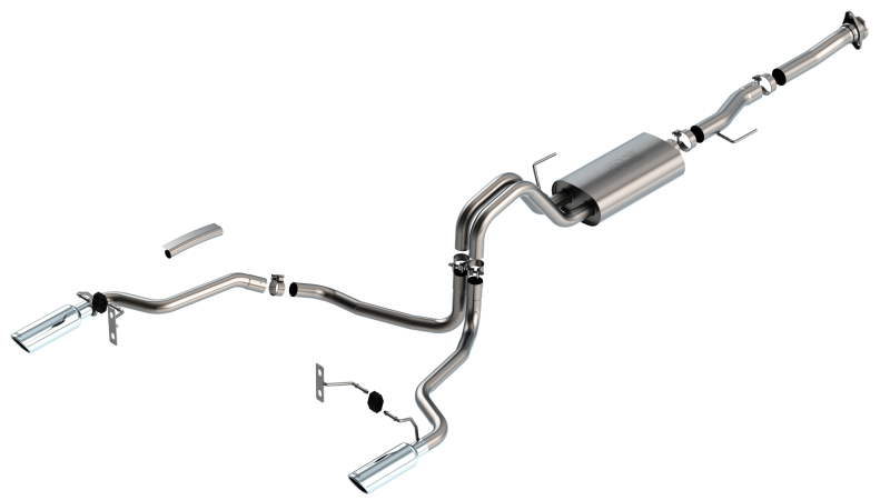 Picture of Borla F-150 2021 5.0L 2dr RC SB (122.8 WB) XL/XLT 3/2.25 SRE Cat-Back S-Type Chrome Tips