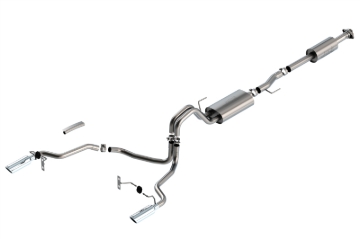 Picture of Borla F-150 2021 5.0L 4dr CC SB EC STB Lariat/KR/Platinum/LTD 3/2.25 SRE Cat-Back Touring CHR Tips