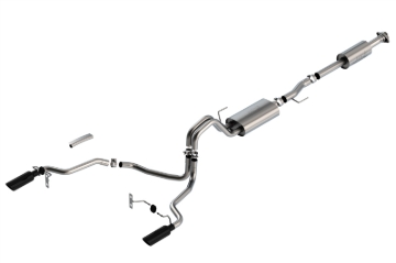 Picture of Borla F-150 2021 5.0L 4dr CC SB EC STB Lariat/KR/Pltm/LTD 3/2.25 SRE Cat-Back Touring Black CHR Tips
