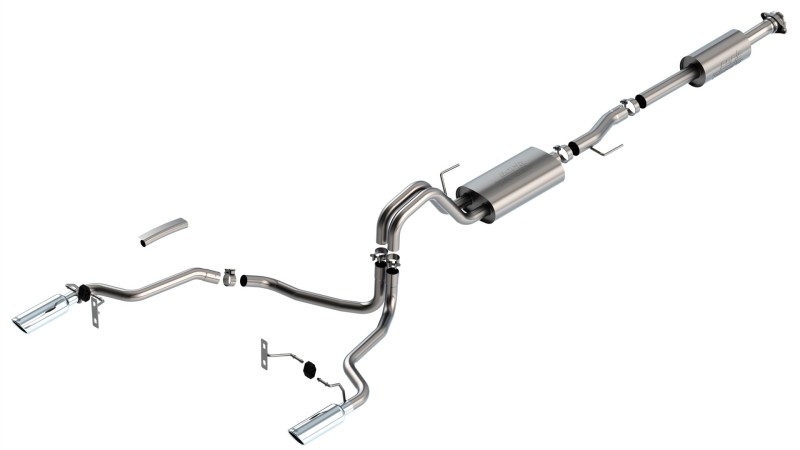 Picture of Borla F-150 2021 5.0L 4dr CC SB EC STB Lariat/KR/Platinum/LTD 3/2.25 SRE Cat-Back Touring CHR Tips