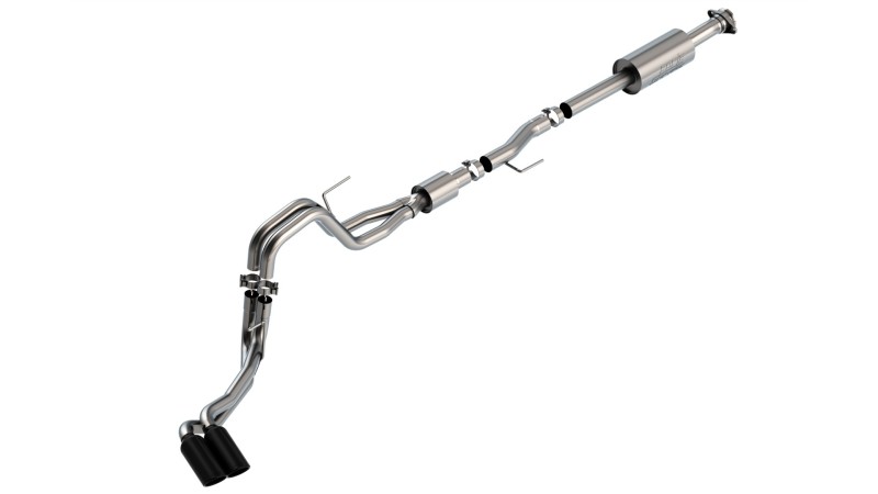 Picture of Borla F-150 2021 5.0L 4dr CC SB EC STB Lariat/KR/Pltm/LTD 3/2.25 DSE Cat-Back S-Type Black CHR Tips