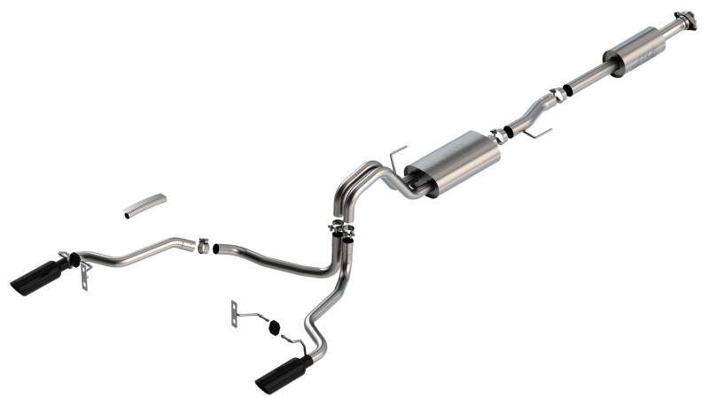 Picture of Borla F-150 2021 5.0L 4dr CC SB EC STB Lariat/KR/Pltm/LTD 3/2.25 SRE Cat-Back Touring Black CHR Tips