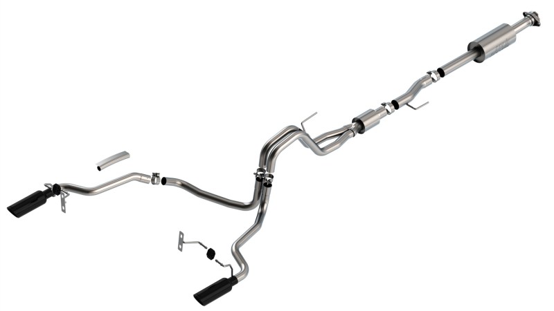 Picture of Borla F-150 2021 5.0L 4dr CC SB EC STB Lariat/KR/Pltnm/LTD 3/2.25 SRE Cat-Back S-Type Black CHR Tips