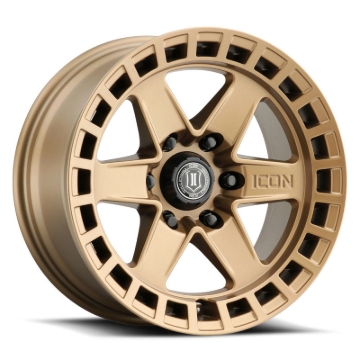 Picture of ICON Raider 17x8.5 6x135 6mm Offset 5in BS Satin Brass Wheel