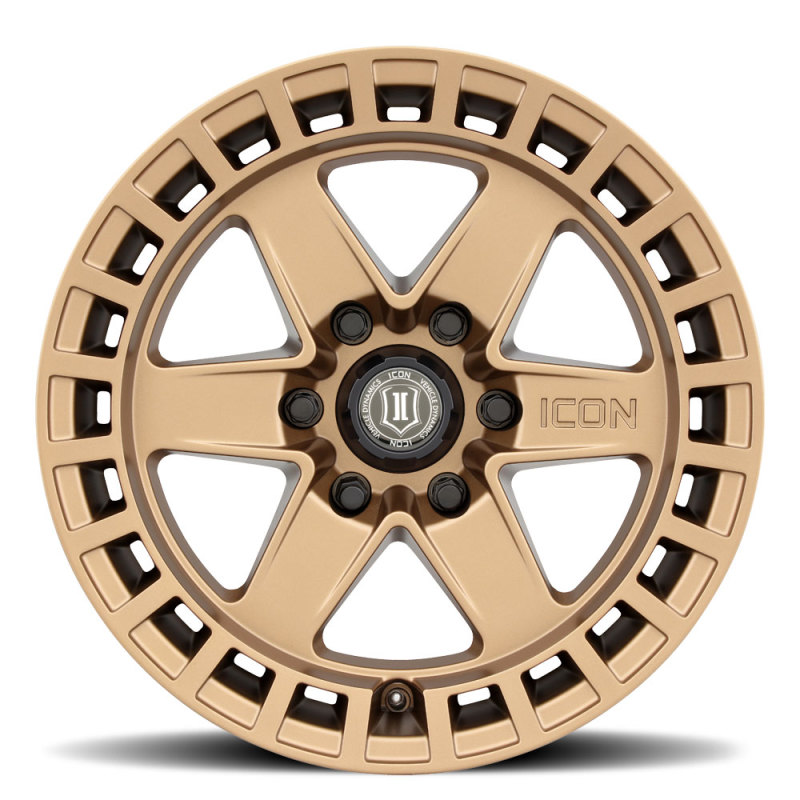 Picture of ICON Raider 17x8.5 6x135 6mm Offset 5in BS Satin Brass Wheel