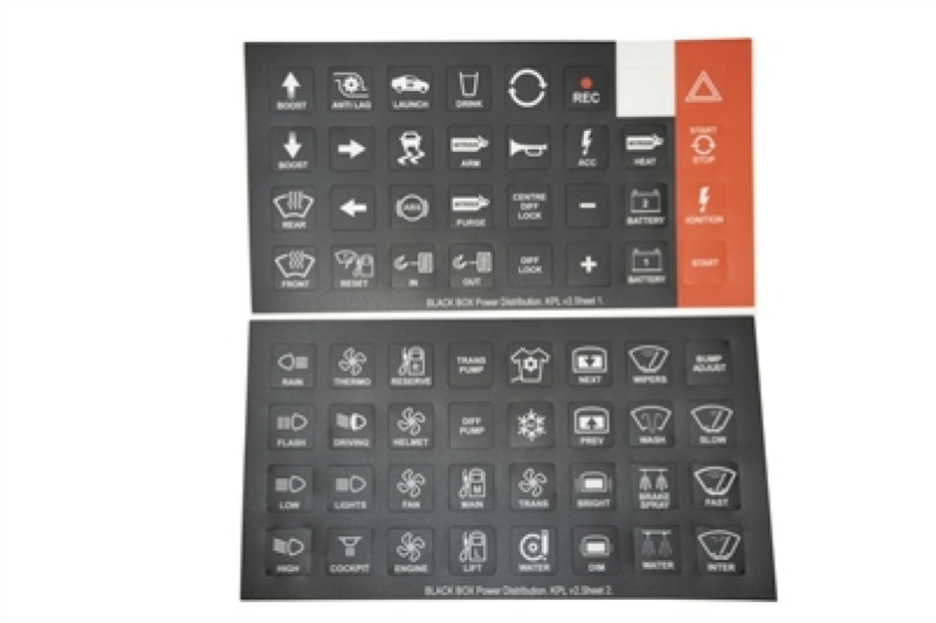 Picture of Rywire Switch Panel Keypad Label Sheet