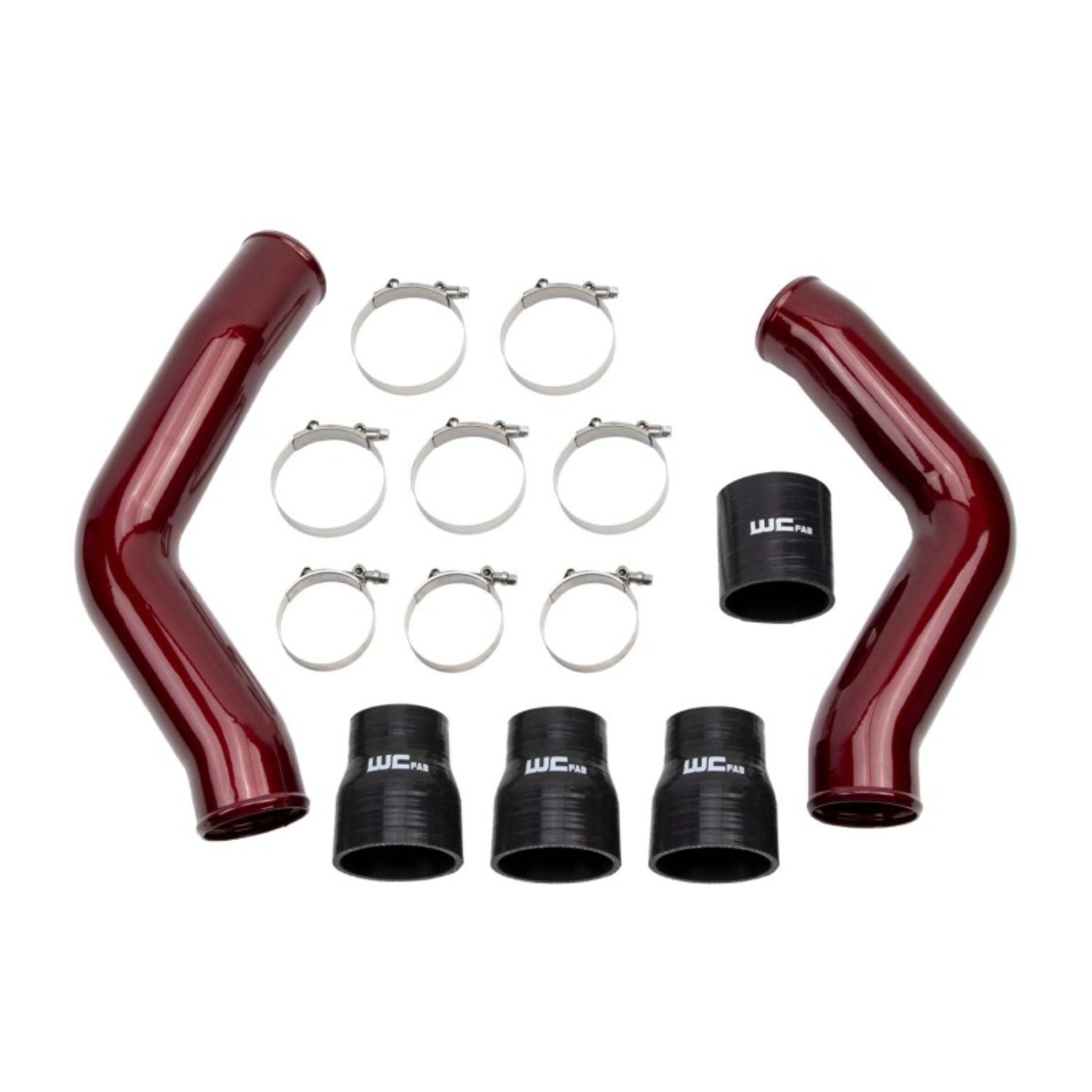 Picture of Wehrli 13-18 Ram 6.7L Cummins 3.5in Intercooler Pipes Kit - WCFab Red
