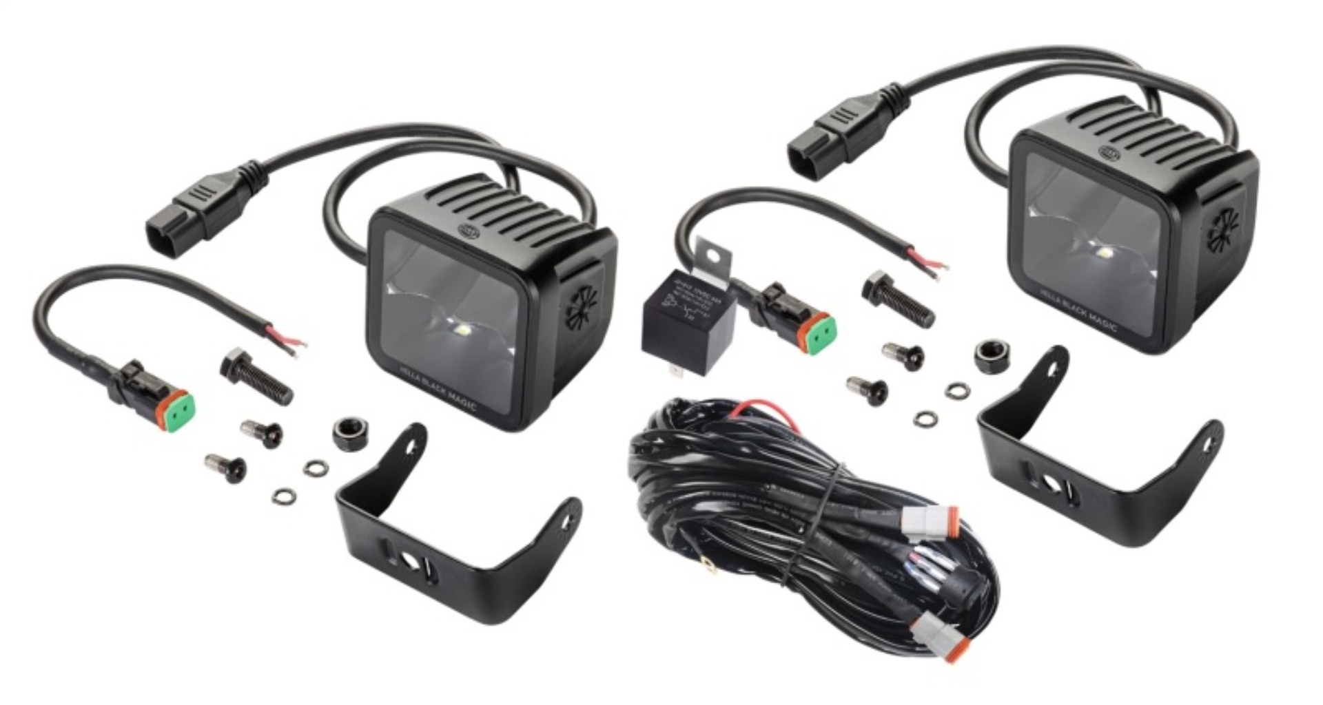 Picture of Hella Universal Black Magic 3.2in L.E.D. Cube Kit - Spot Beam